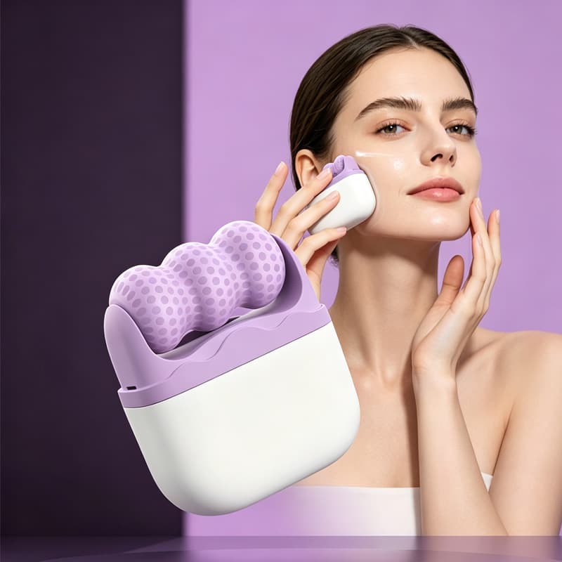 Ice Massage Device,Ice Roller Set For Face And Eyes - Facial Skin Care Tools With 2 Cold Therapy Face Roller And Premium Travel Case, Self Care Gift For Men Women