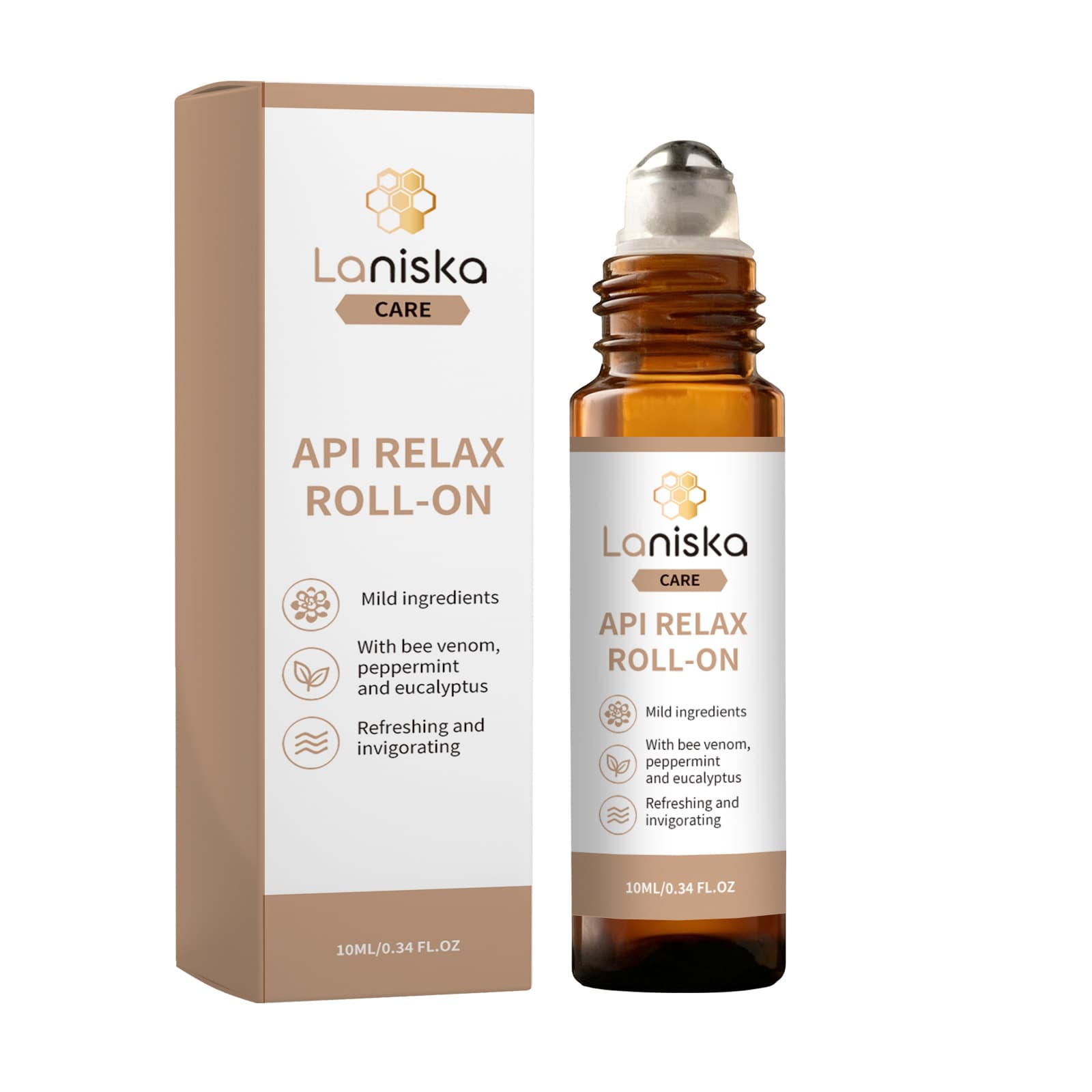 Laniska Relax Roll On Aromatherapy Oil, Mild Refreshing Non-Greasy Body Massage Roller Oil 10ml Travel Size