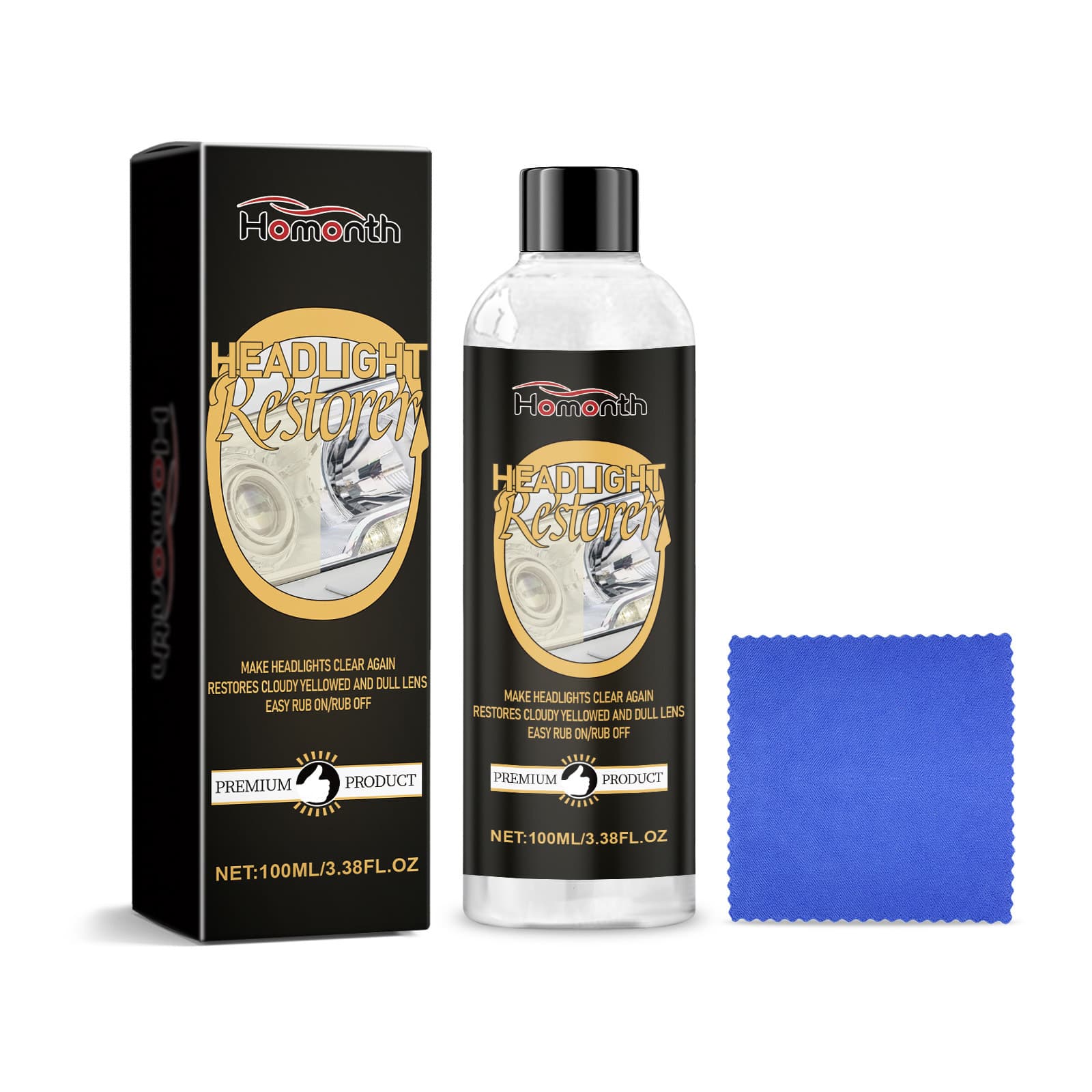 Headlight Repair Polish Kit, Restoration Crystal Lamp Care Set