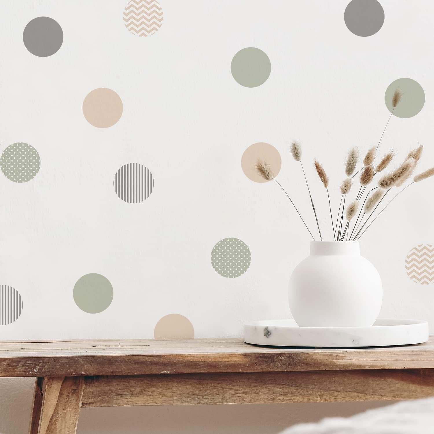 Boho Polka Dot Wall Decals, Peel And Stick Removable Stickers For Kids Playroom, Bedroom, Nursery And Home Decor