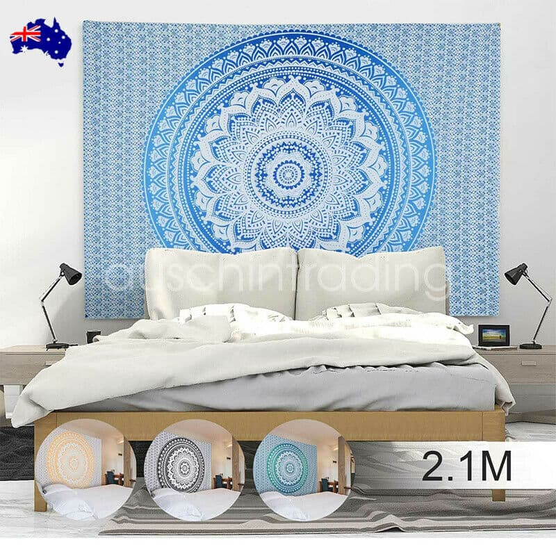 Boho Mandala Hippie Tapestry Wall Hanging Yoga Mat Bedspread Throw Home Decor AU