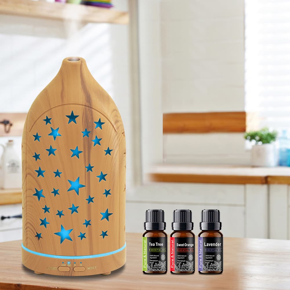 200ml Essential Oil Diffuser For Home 7 LED Color Changing, Ultra Quiet, BPA-Free Aromatherapy Diffuser For Office, Yoga & Sleep