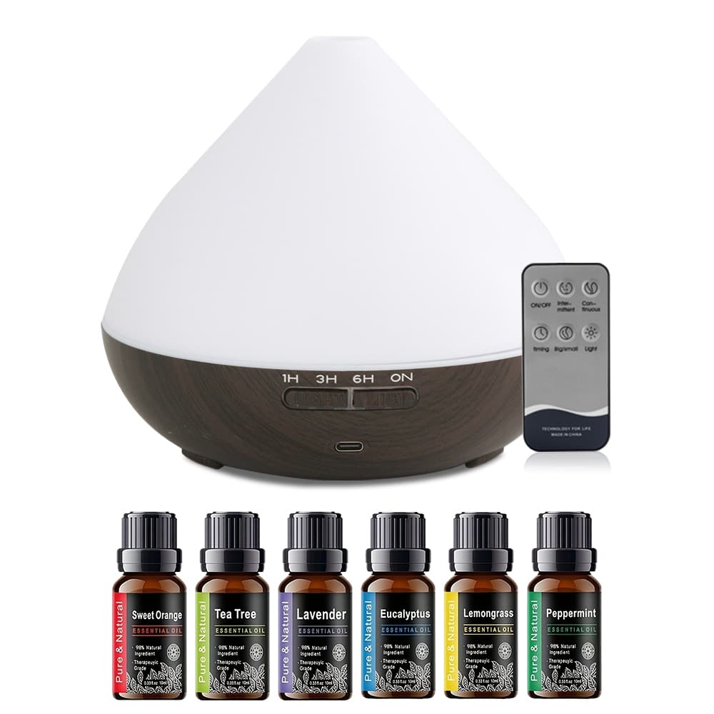 Aromatherapy Essential Oil Diffuser, 550ml, 12 Hour Wood Grain Aroma Diffuser, With Timer, Suitable For Large Rooms, Homes, And Baby Bedrooms As A Cold Mist Humidifier, Automatically Turns Off When Th
