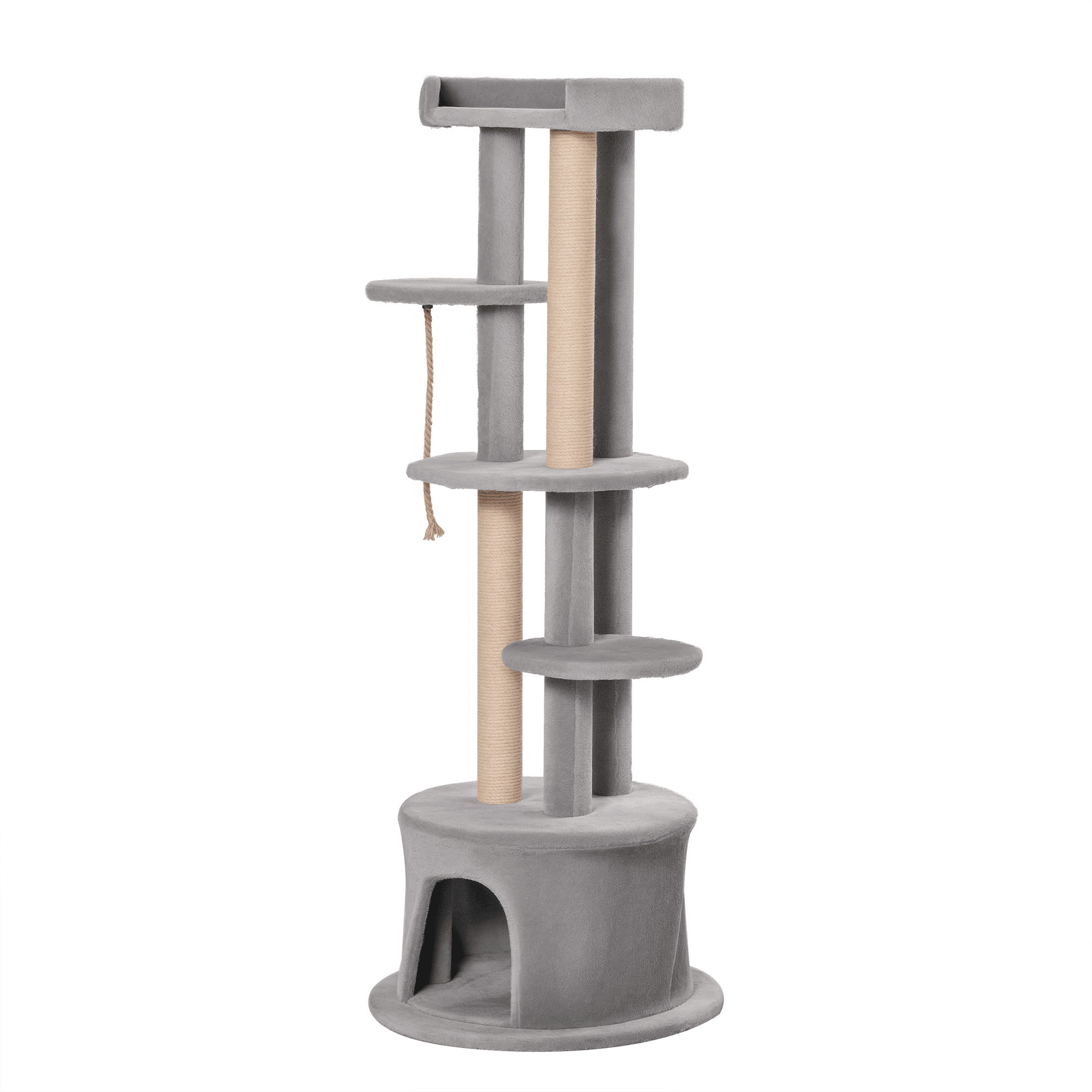 Cat Tree For Indoor Cats Kitten Tower Multi-level Activity Centre Pet Furniture With Scratching Post Condo Hanging Ropes Plush Perches Grey