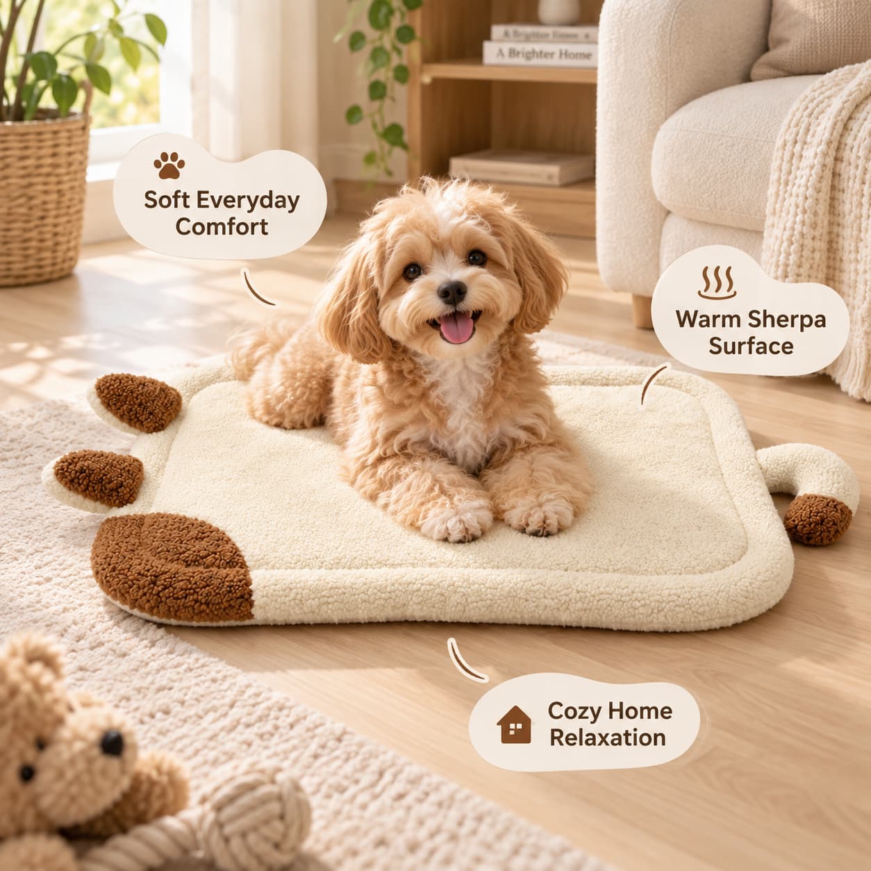 Thickened Lamb-Fleece Pet Mat Washable Chew-Resistant And Anti-Slip Dog Bed Durable Scratch-Resistant And Wear-Resistant Pet Cushion
