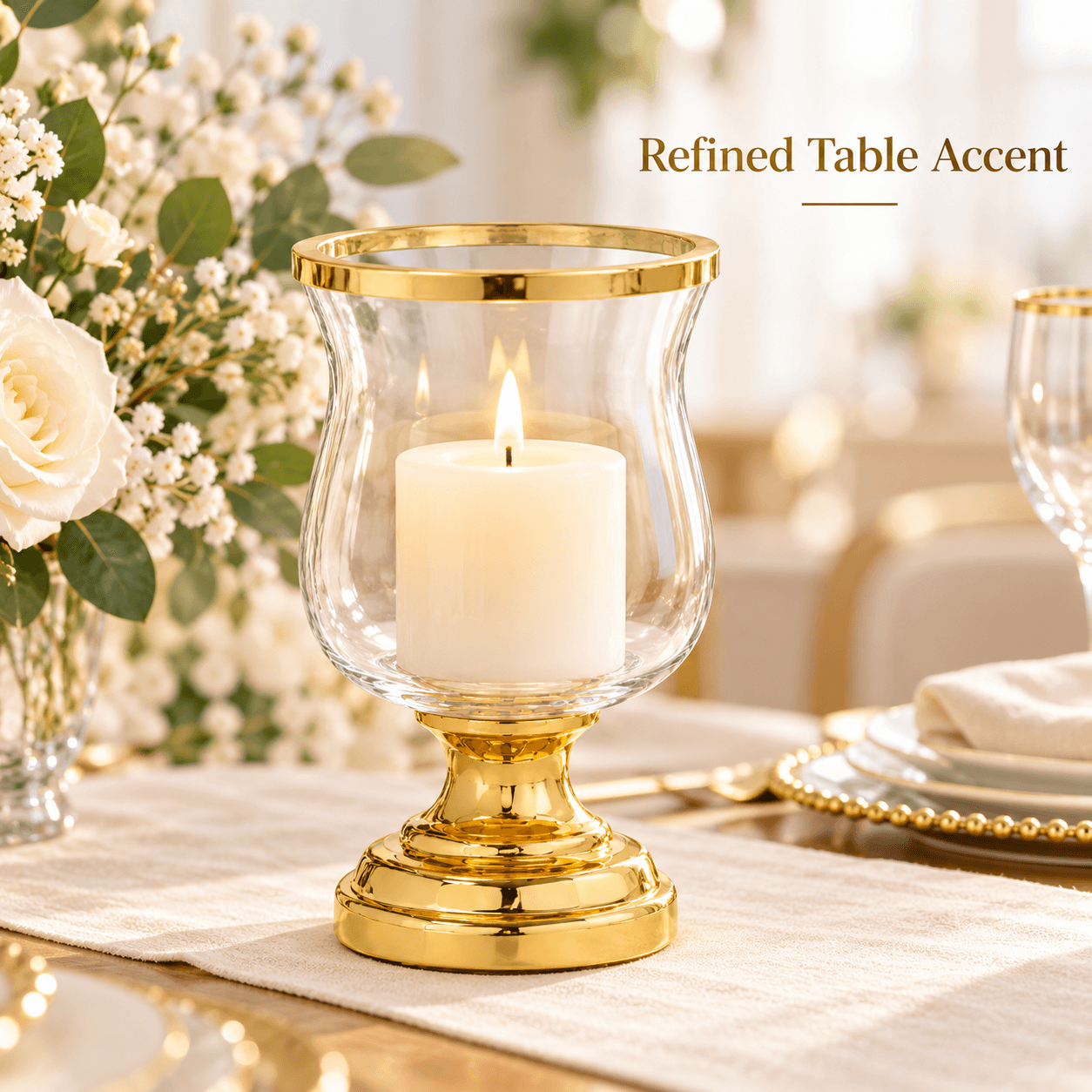 This Candle Holder Of Goblet Abombada Adds A Touch Of Elegance And Shine To Any Space