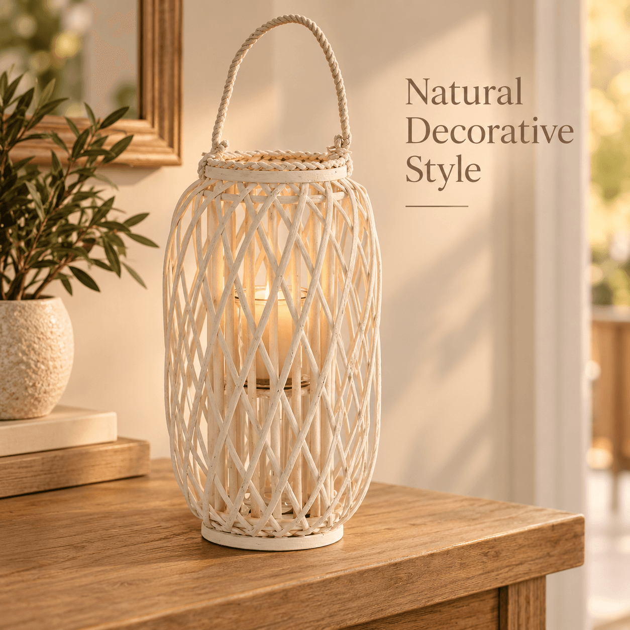 This Elegant Candle Holder From The Brand Giftdecor Combines The Warmth Of The Wicker With The Sophistication Of The Glass For Create A Space Cozy