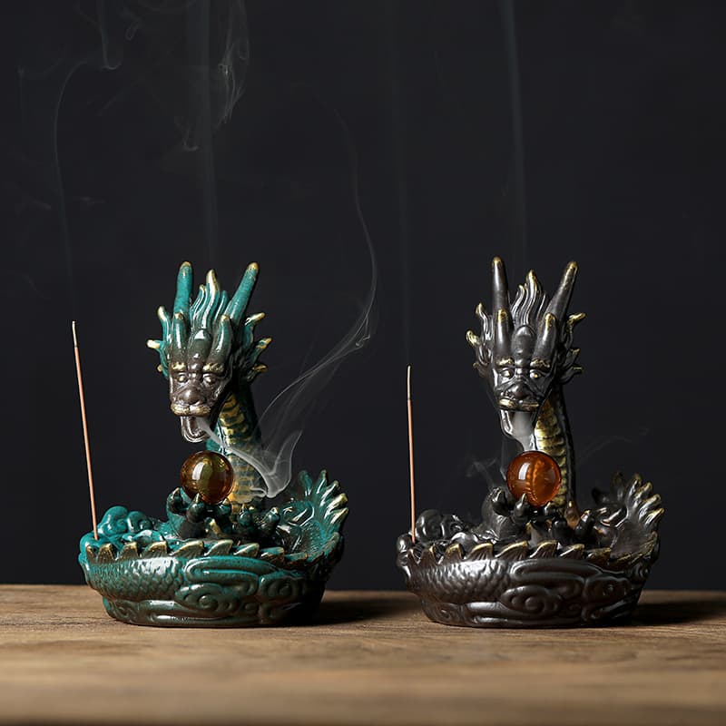 Zisha Ceramic Dragon Reverse-flow Incense Burner