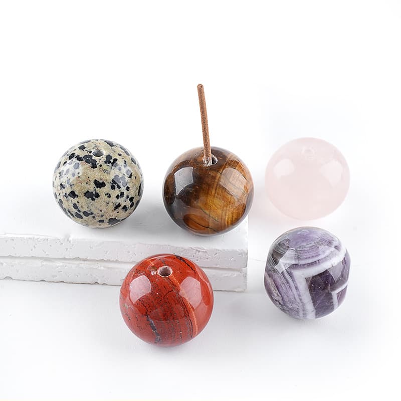 25mm Natural Crystal Incense Holder Base Desktop Ornament
