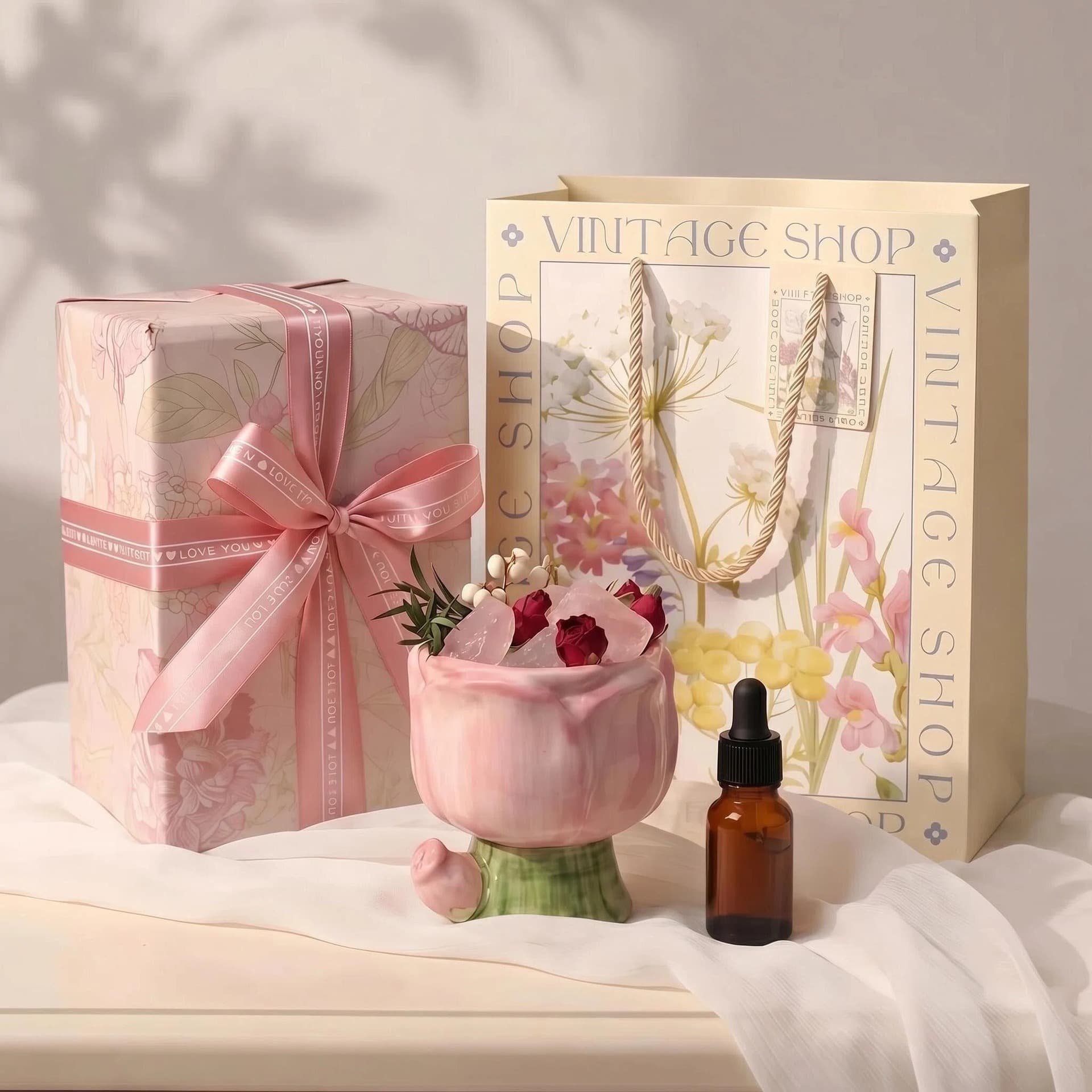Tulip Dried Flower Crystal Diffuser Stone Fire-Free Aromatherapy