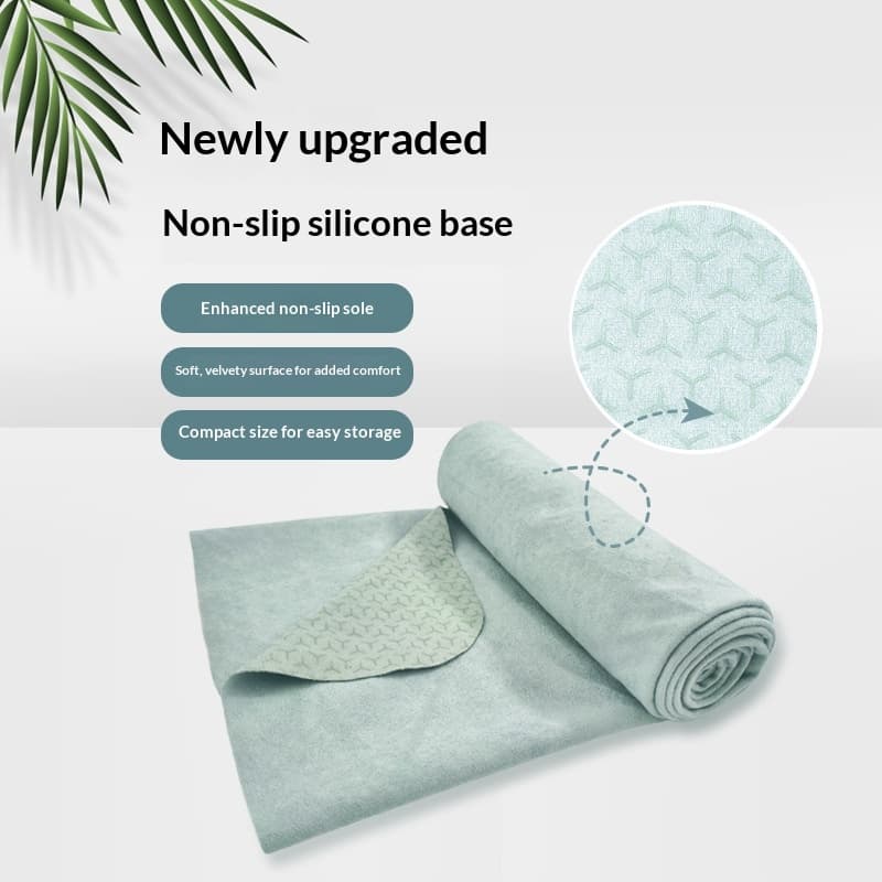 Silicone-backed Skin-friendly Antibacterial Yoga Mat Towel