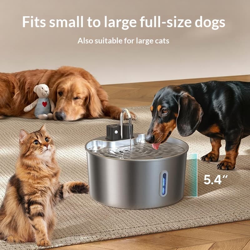 Stainless Steel Smart Pet Water Fountain With Automatic Circulating Water Cat Water Dispenser