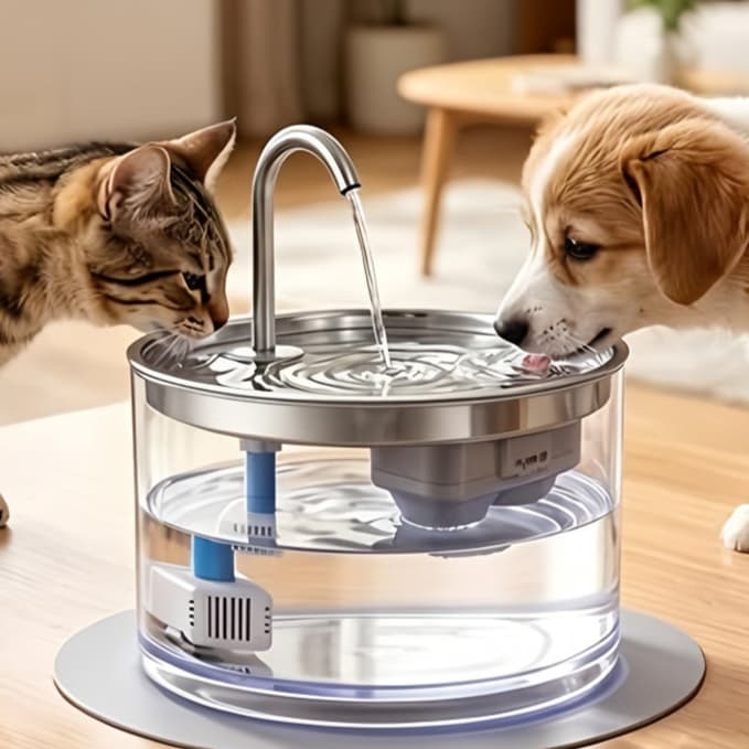Cat And Dog Water Fountain, Glass Automatic Circulating Silent Pump, Pet Water Dispenser