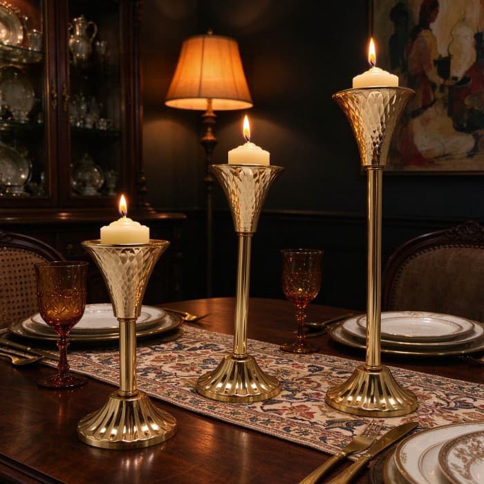 Retro Candle Holder Nordic-style Metal And Wrought-iron Candlestick Ornament