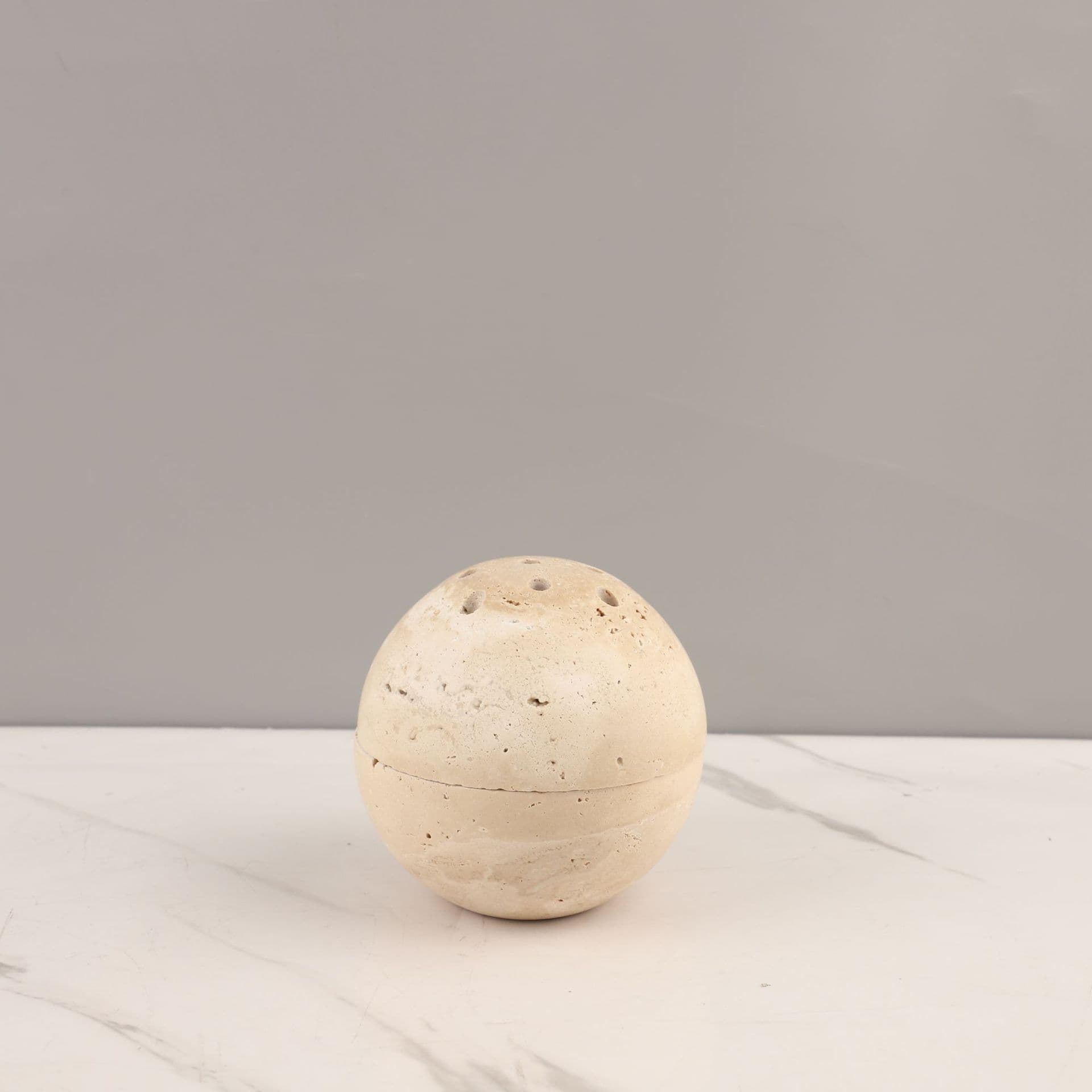 Natural Marble Round Spherical Incense Burner