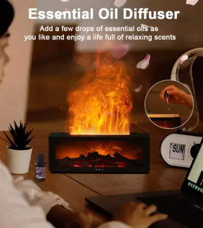 Aroma Humidifier Flame Essential Oil Diffuser 4