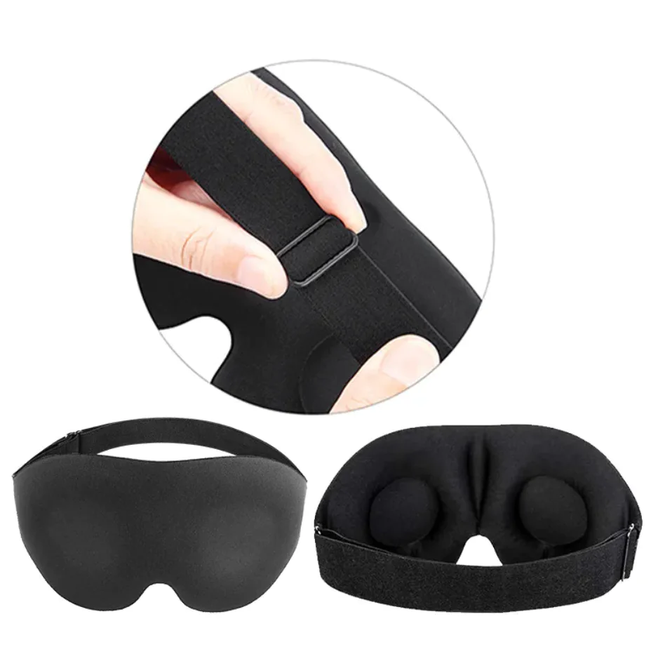 3D Black Sleep Mask 3