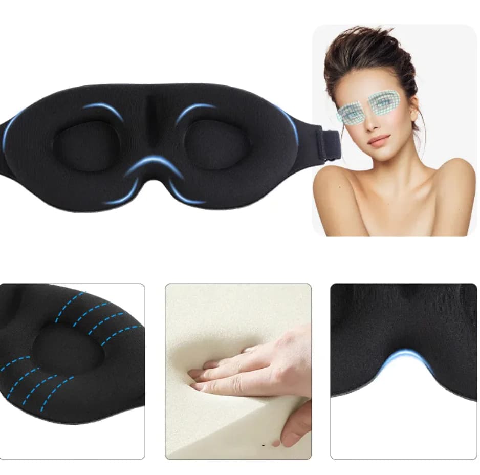 3D Black Sleep Mask 4