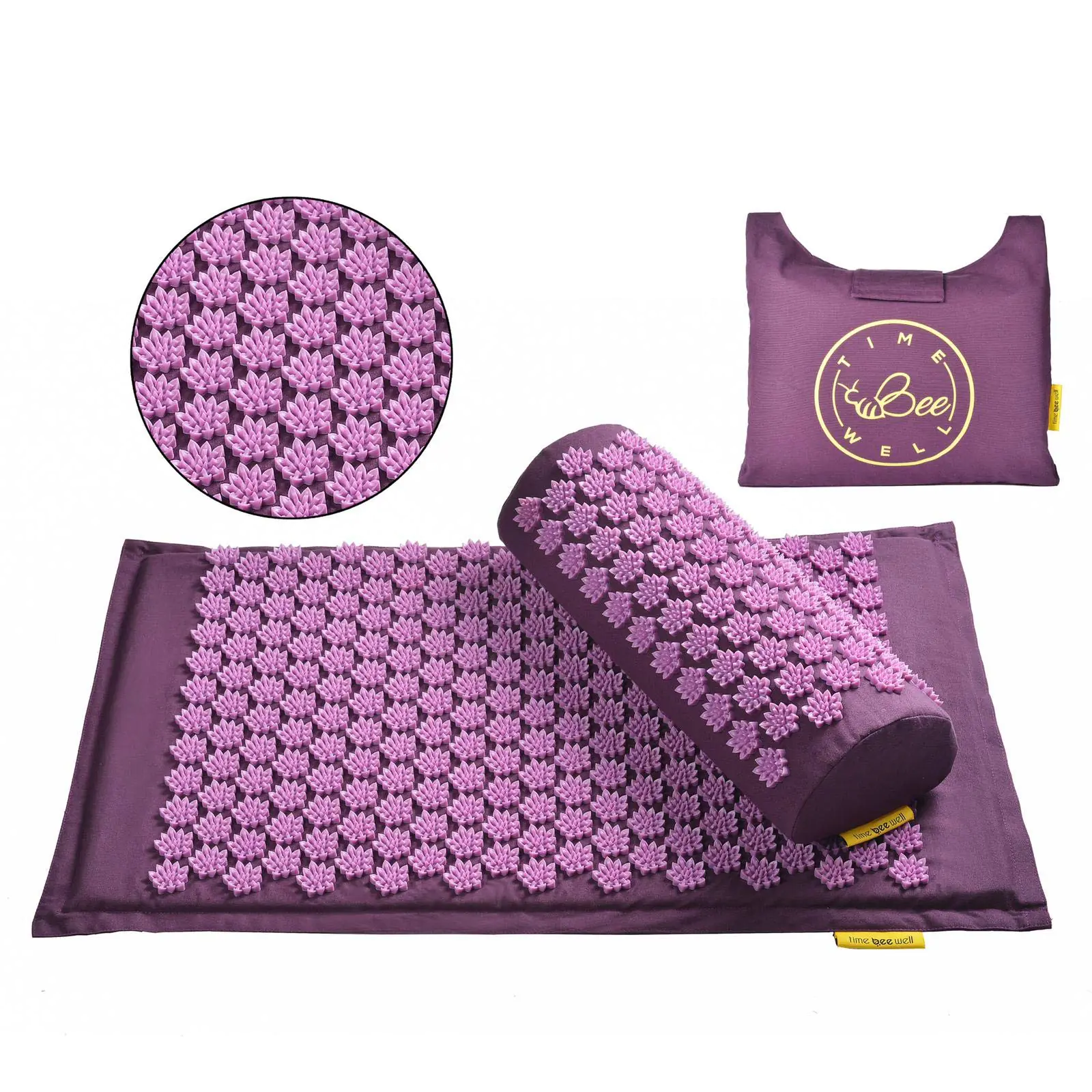 Acupressure Mat and Pillow Set | Acupuncture Mat for Back and Neck Pain Relief | Pranamat Inspired Accupressure Mats for Stress Sciatic Pain Feet Massage | Eco-Friendly Travel Bag Included