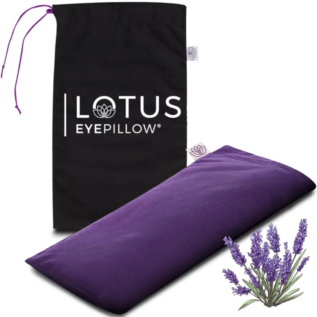 Lotus Weighted Lavender Eye Pillow|Sleeping & Meditation Mask|Yoga Eye Pillow |Lavender Aromatherapy Eye Pillow | Hot or Cold Pack| Head Ache Relief | Sleep mask Relaxing Gift Men Women & Employees