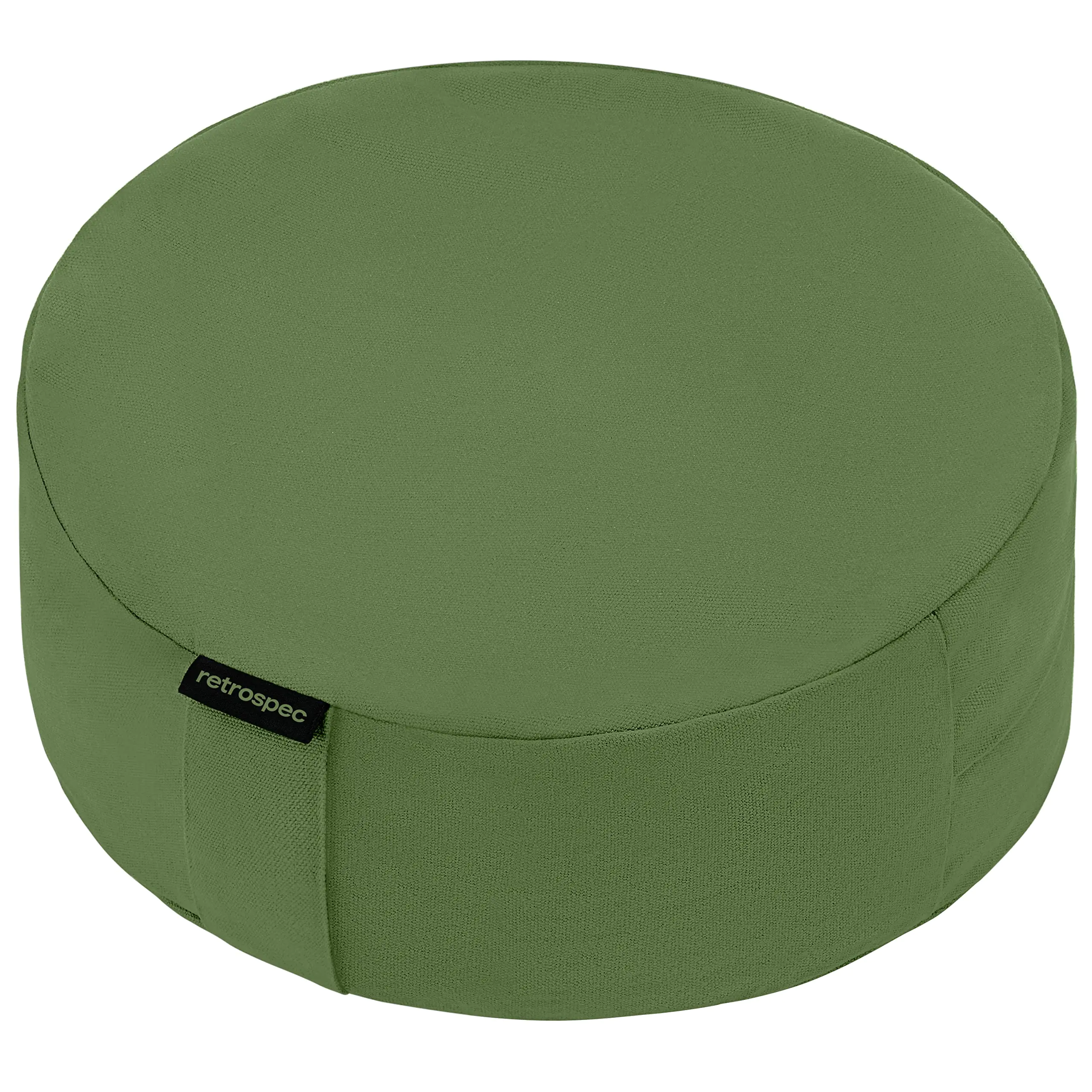 Retrospec Sedona Zafu Meditation Cushion Filled w/Buckwheat Hulls - Yoga Pillow for Meditation Practices - Machine Washable 100% Cotton Cover & Durable Carry Handle; Round Basil