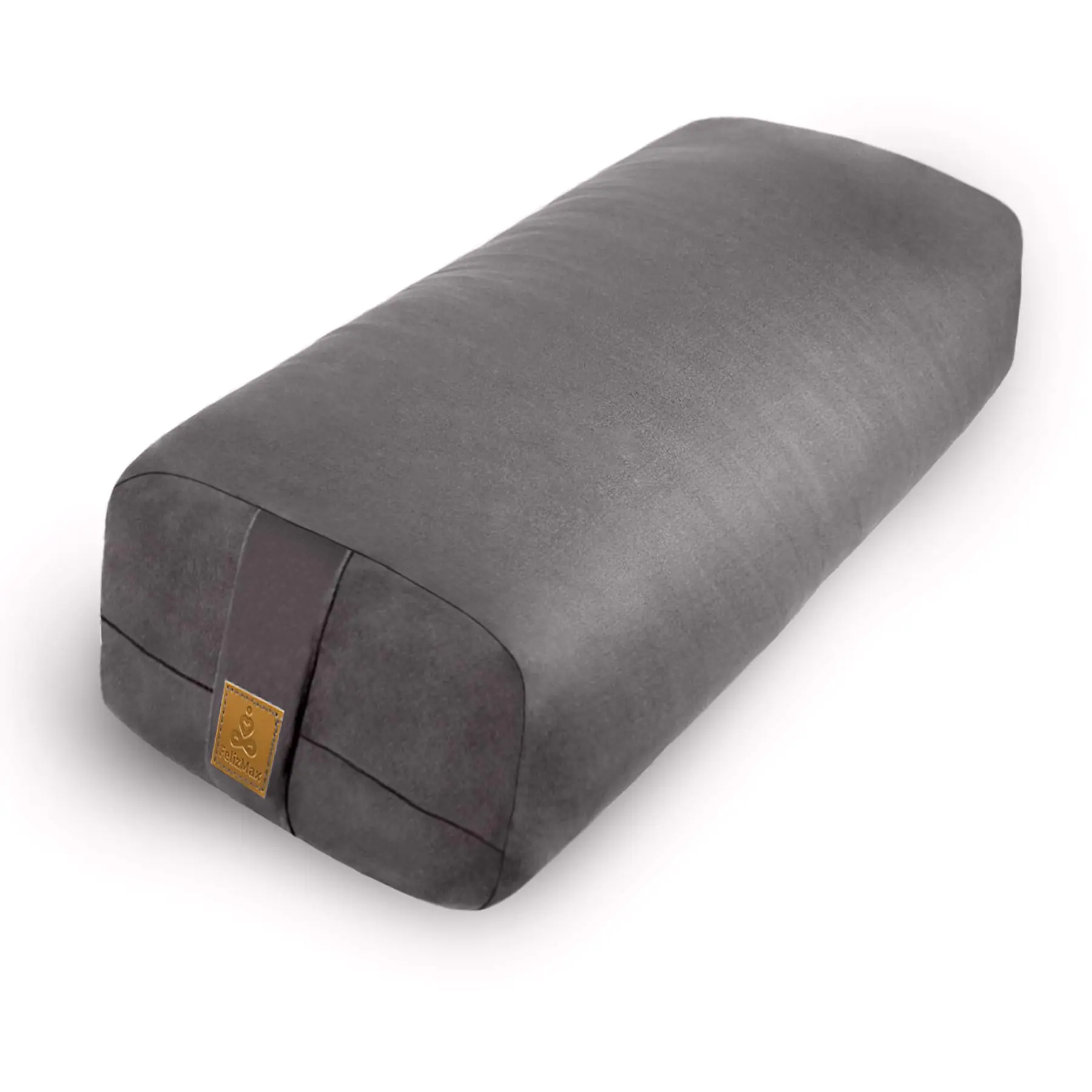 Yoga Bolster (26x10.5x5.5 in) Supportive Yoga Cushion for Restorative Yin Yoga Accessories Rectangular Bolster for Stretching Meditation Pillow 100% Organic Cotton Removable Washable Cover-Light Grey