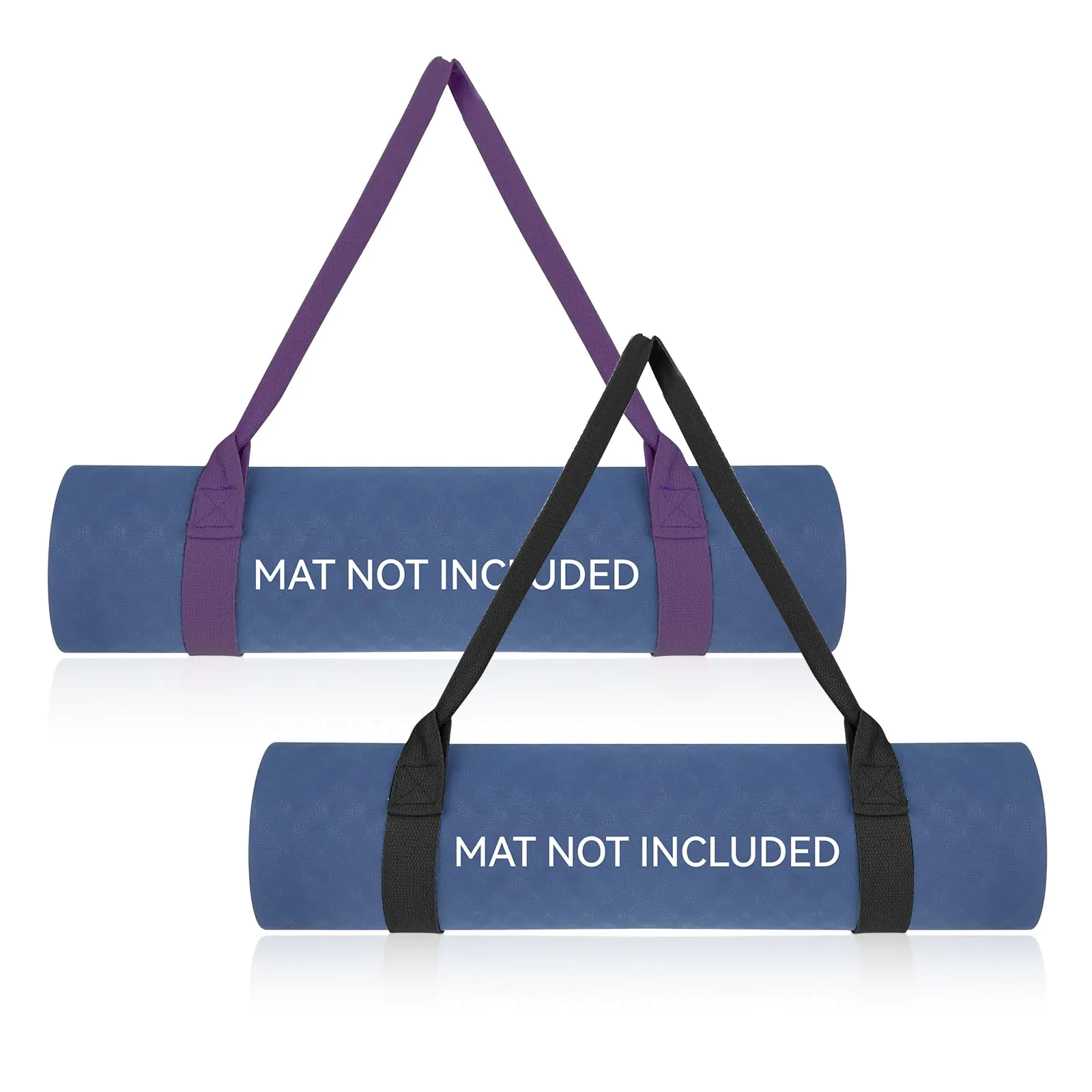 2PCS Yoga Mat Straps for Carrying Black and Purple Yoga Mat Strap Multi-purpose Straps Adjustable Yoga Mat Holder Sling for Most Size Mats (Yoga Mat Not Included)