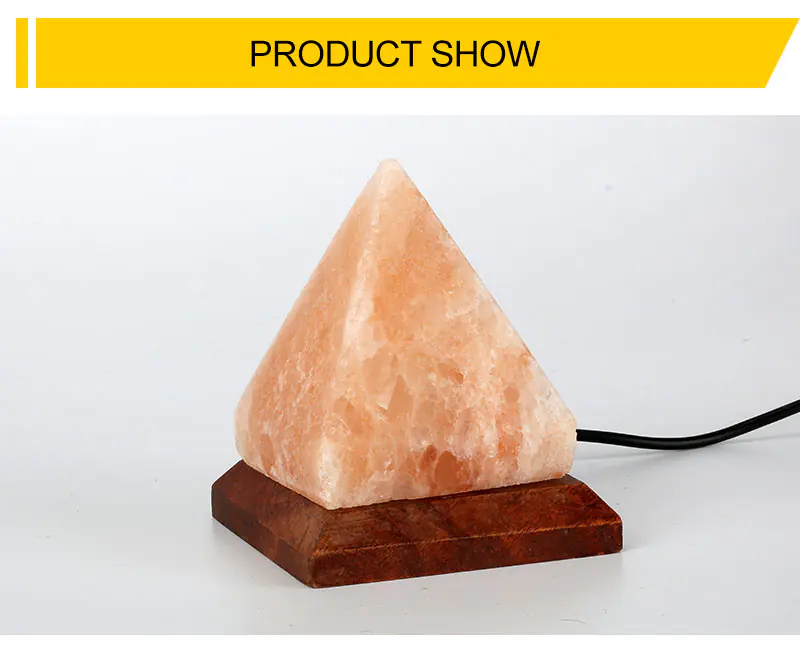 Himalayan Crystal Salt Lamp Pyramid Night Light Decor 4