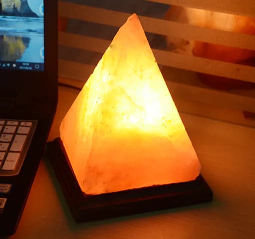 Himalayan Crystal Salt Lamp Pyramid Night Light Decor 5