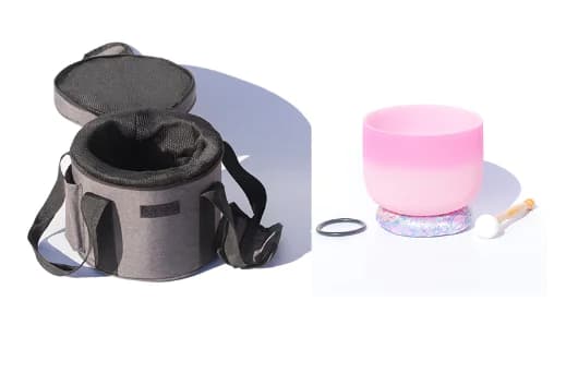 Dual-tone Rose Pink Crystal Singing Bowl for Sound Therapy 2