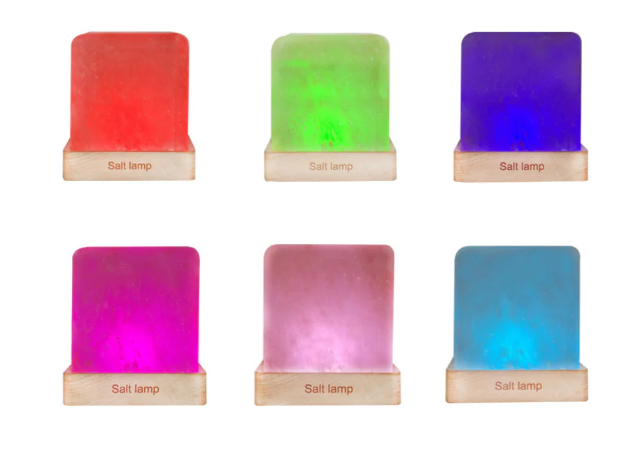 Himalayan Salt Lamp with LED Wooden Base Night Light 2