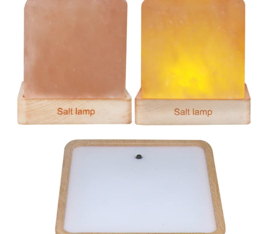 Himalayan Salt Lamp with LED Wooden Base Night Light 3