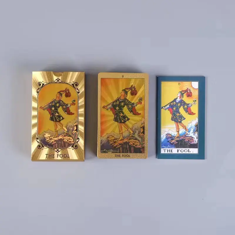 Wholesale Waterproof Gold Foil Tarot Cards Set 2